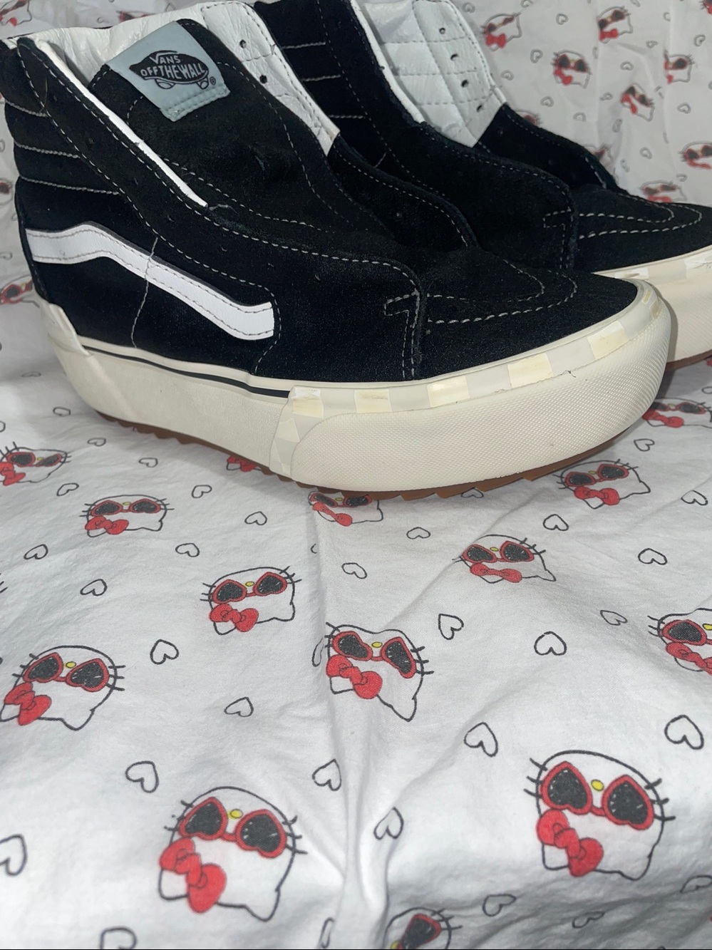 Vans Black & White High-Top Platform Skate Sneakers